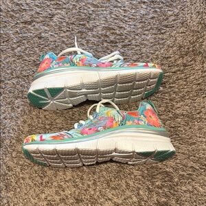 Floral Athletic Sneakers with White Soles